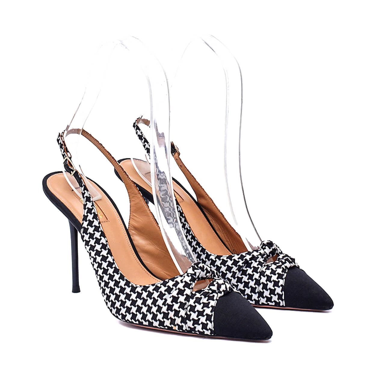 Aquazzura - Houndstooth Woven Fabric Pumps 40 